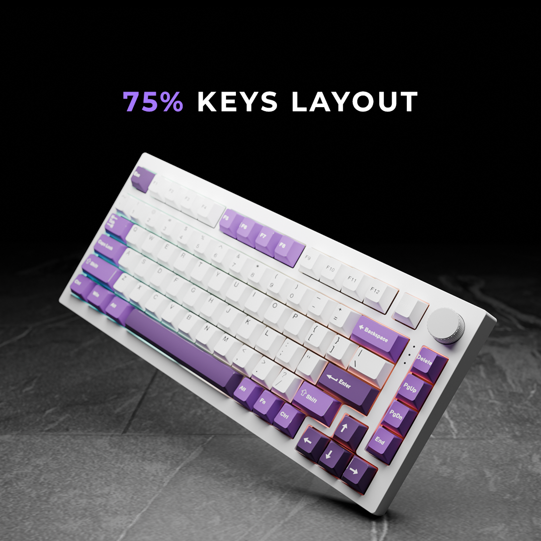 Swarm White Purple Wireless Gaming Keyboard Kreo