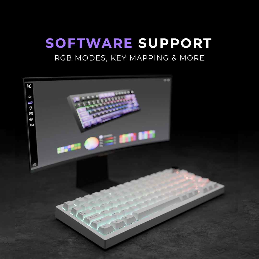 Swarm All White Wireless Gaming Keyboard Kreo