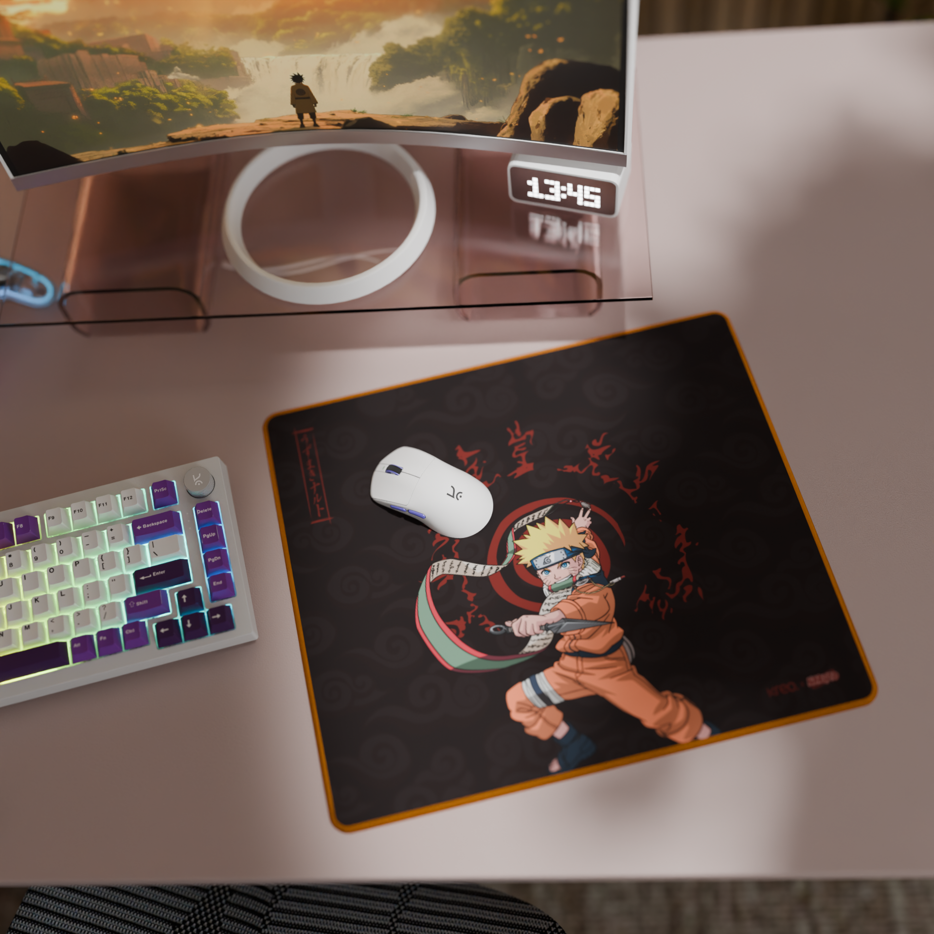 Hawk Naruto Black Orange + Naruto Mousepad Combo Kreo