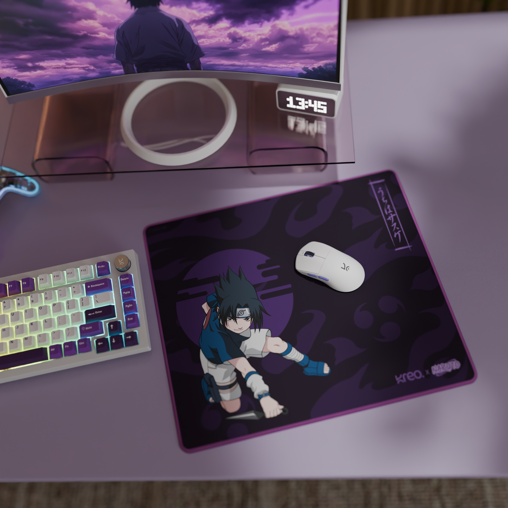 Hawk Naruto Black Orange + Sasuke Mousepad Combo Kreo