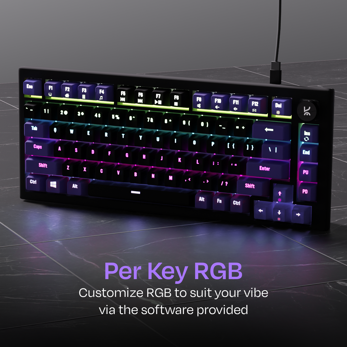 Hive Black - Purple Wired Gaming Keyboard