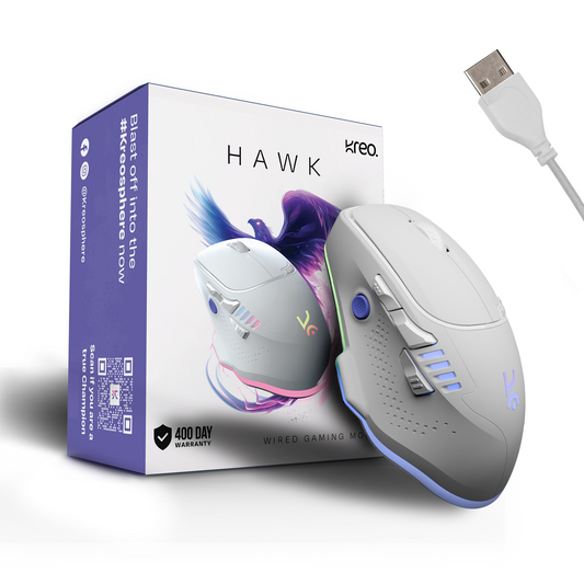 Hawk Gaming Mouse - White Kreo