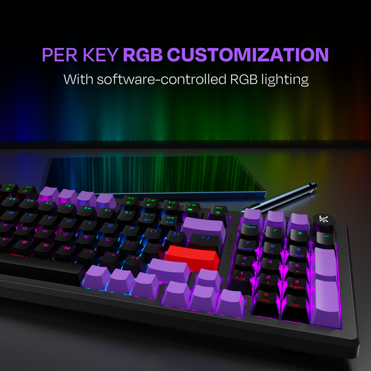 Hive 98 Black - Purple Wired Gaming Keyboard Kreo