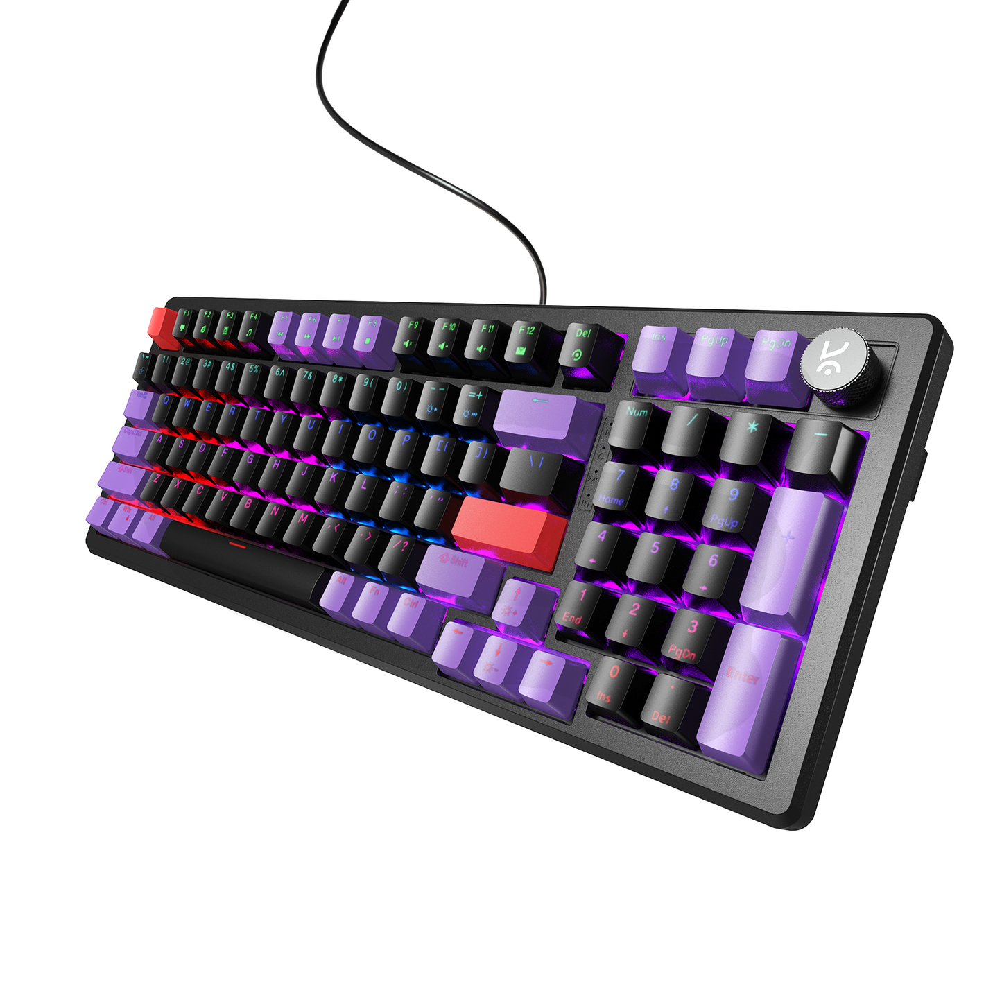 Hive Full-Size Black - Purple Wired Gaming Keyboard Kreo