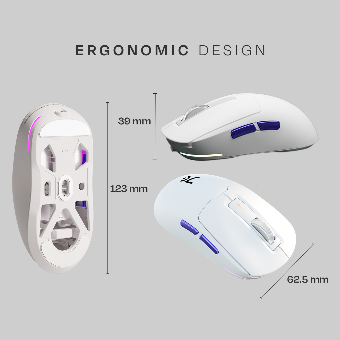 Pegasus 58g Ultra-Light Wireless White Gaming Mouse