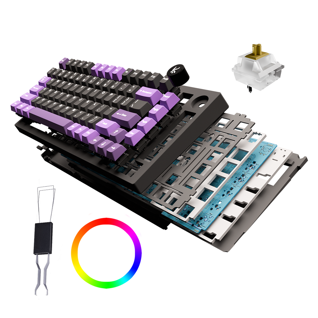 Swarm Black Purple Wireless Gaming Keyboard Kreo