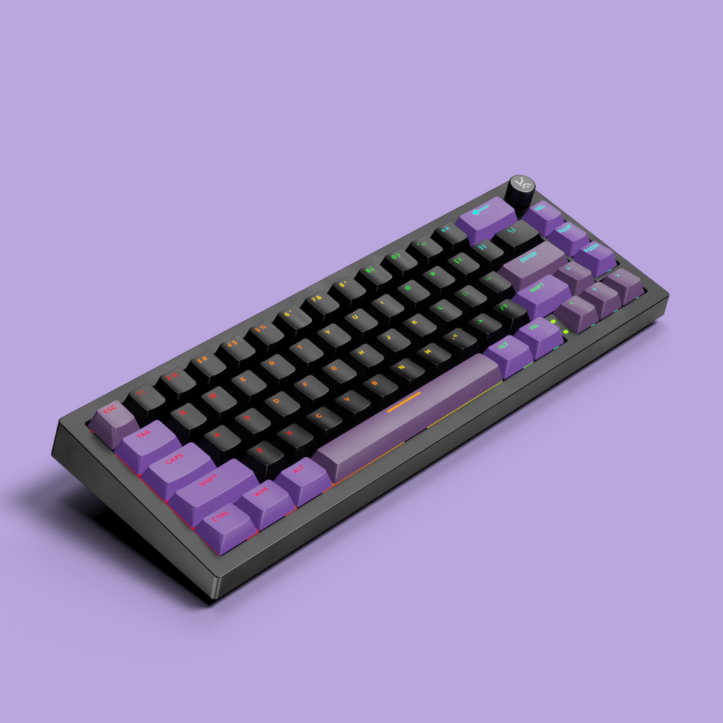 Swarm65 Black Purple Wireless Mechanical Gaming Keyboard