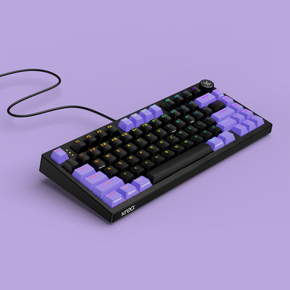 Hive75 V2 Black Purple Wired Mechanical Gaming Keyboard