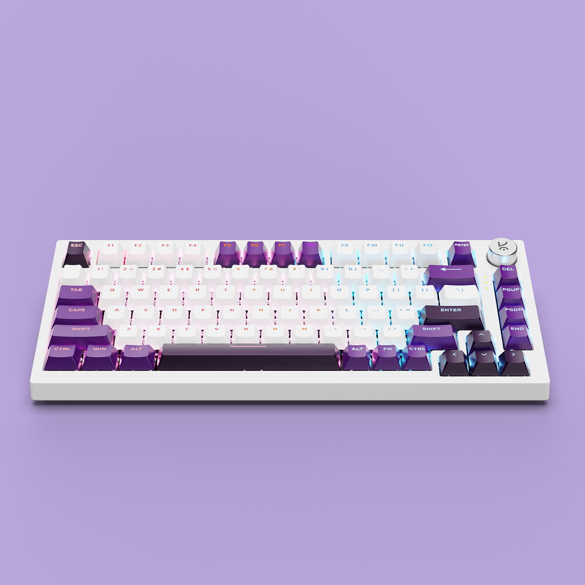Swarm White Purple Wireless Gaming Keyboard