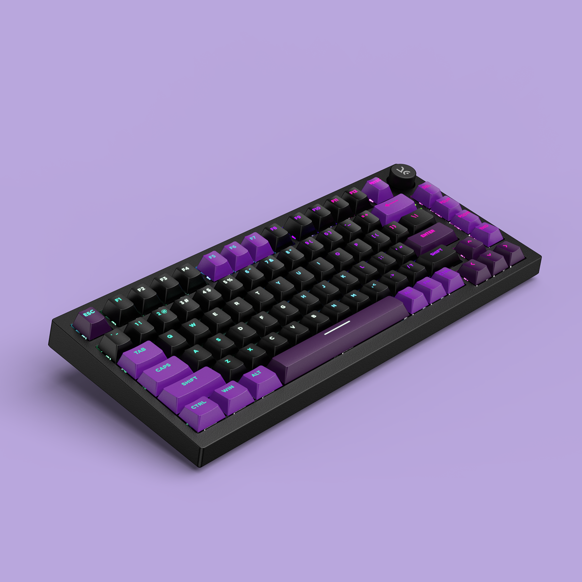 Swarm Black Purple Wireless Gaming Keyboard