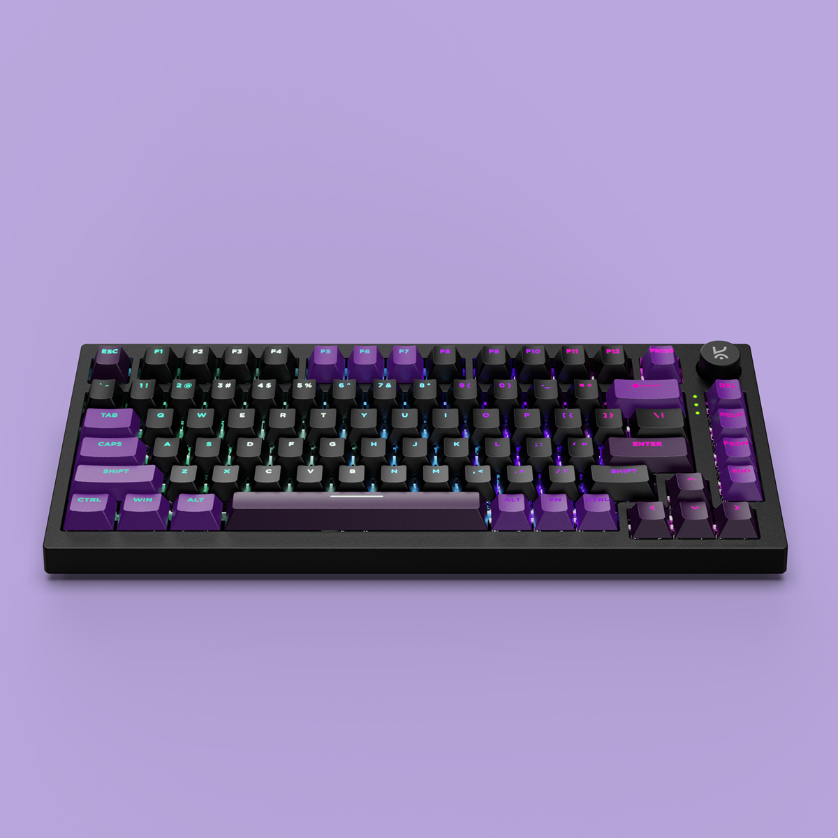 Swarm Black Purple Wireless Gaming Keyboard