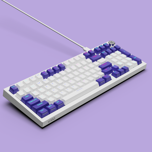Hive98 V2 White Purple Wired Mechanical Gaming Keyboard