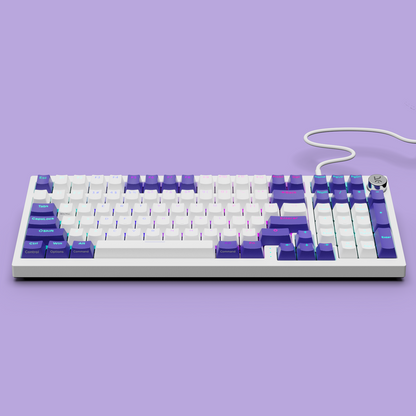 Hive98 V2 White Purple Wired Mechanical Gaming Keyboard