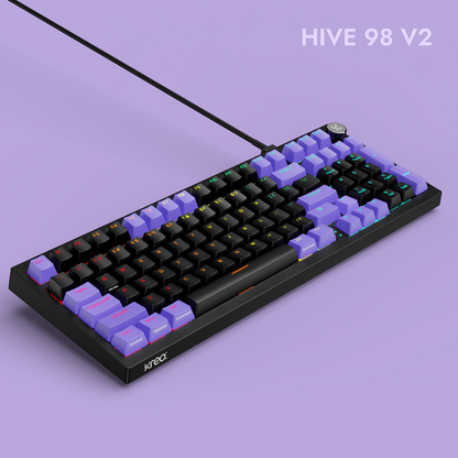Hive98 V2 Black Purple Wired Mechanical Gaming Keyboard