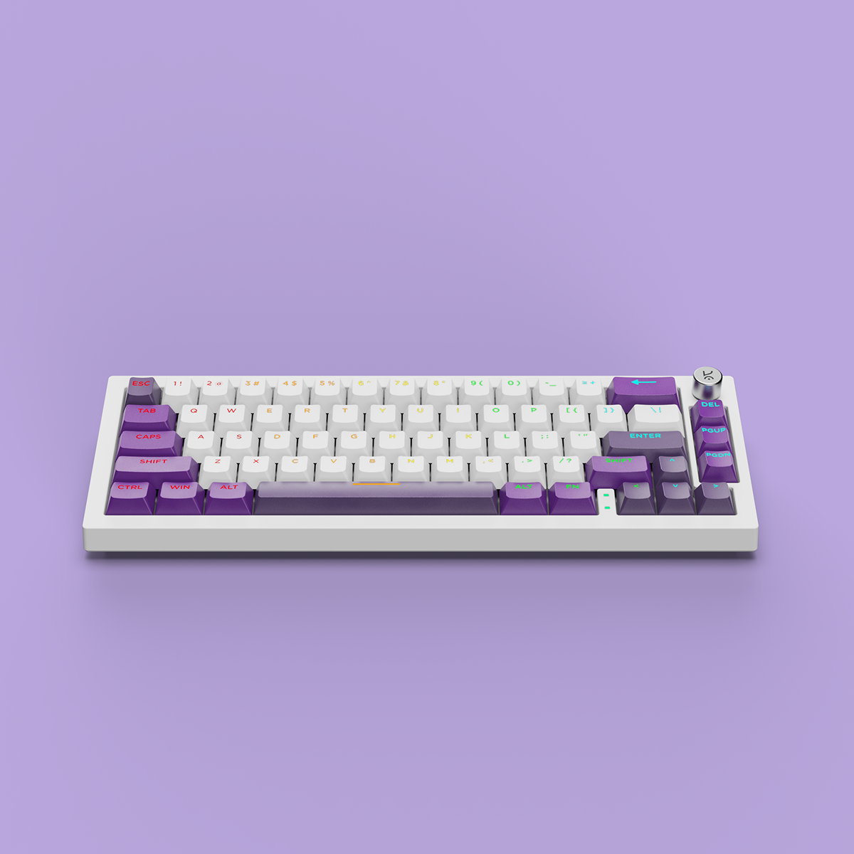 Swarm65 White Purple Wireless Mechanical Gaming Keyboard