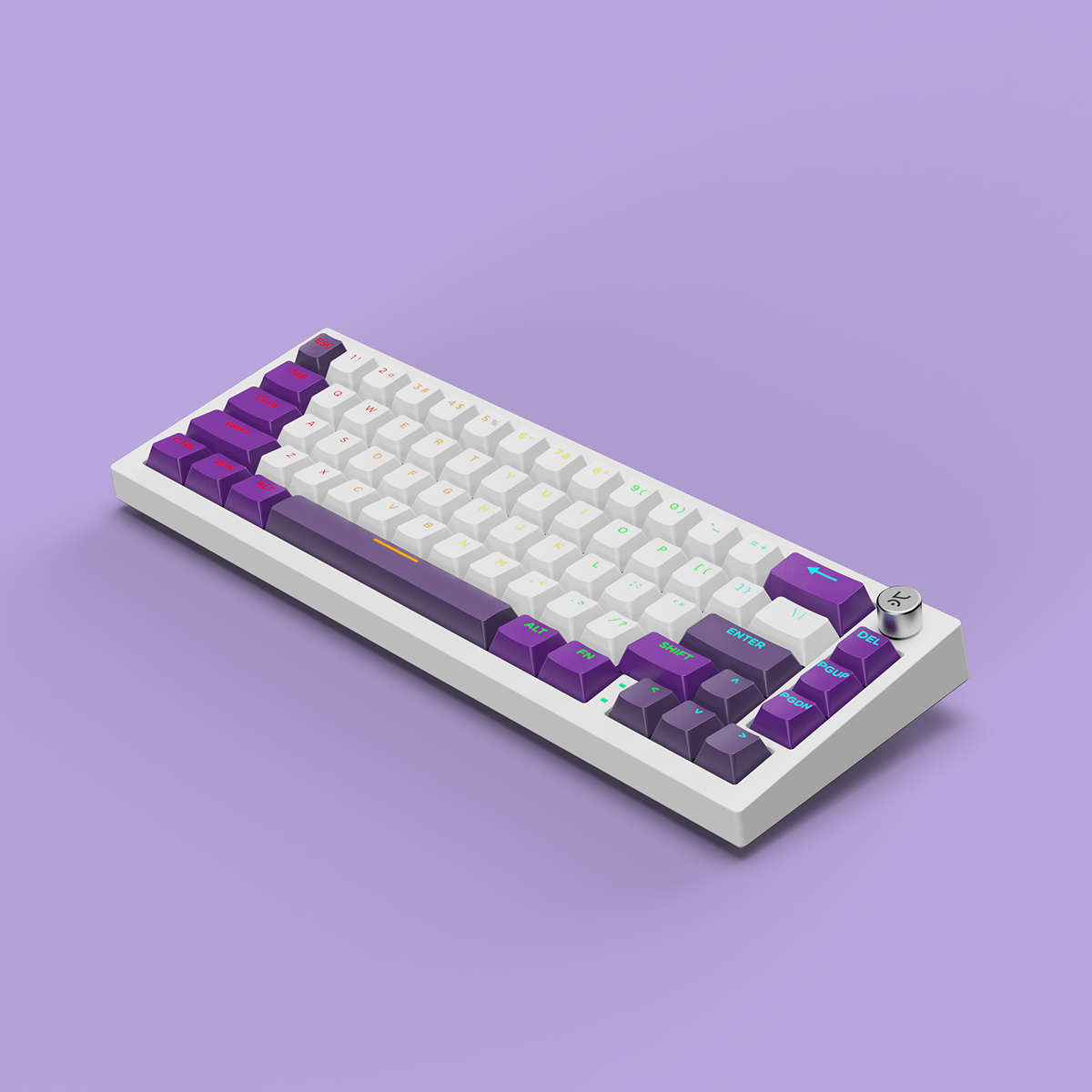 Swarm65 White Purple Wireless Mechanical Gaming Keyboard