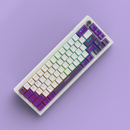 Swarm65 White Purple Wireless Mechanical Gaming Keyboard