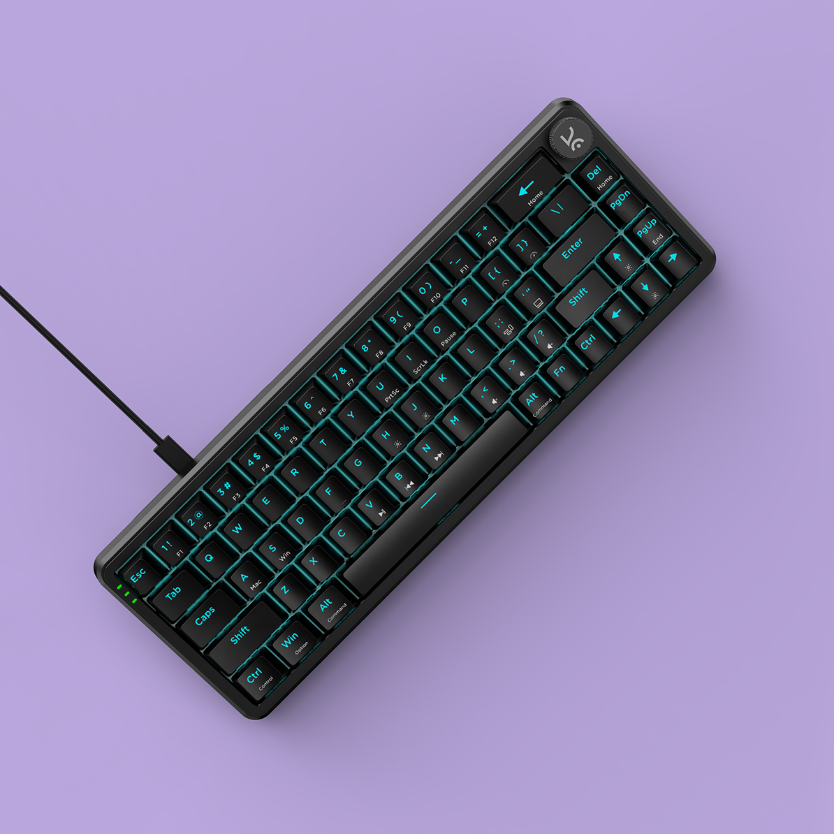 Hive65 All Black Wired Mechanical Gaming Keyboard