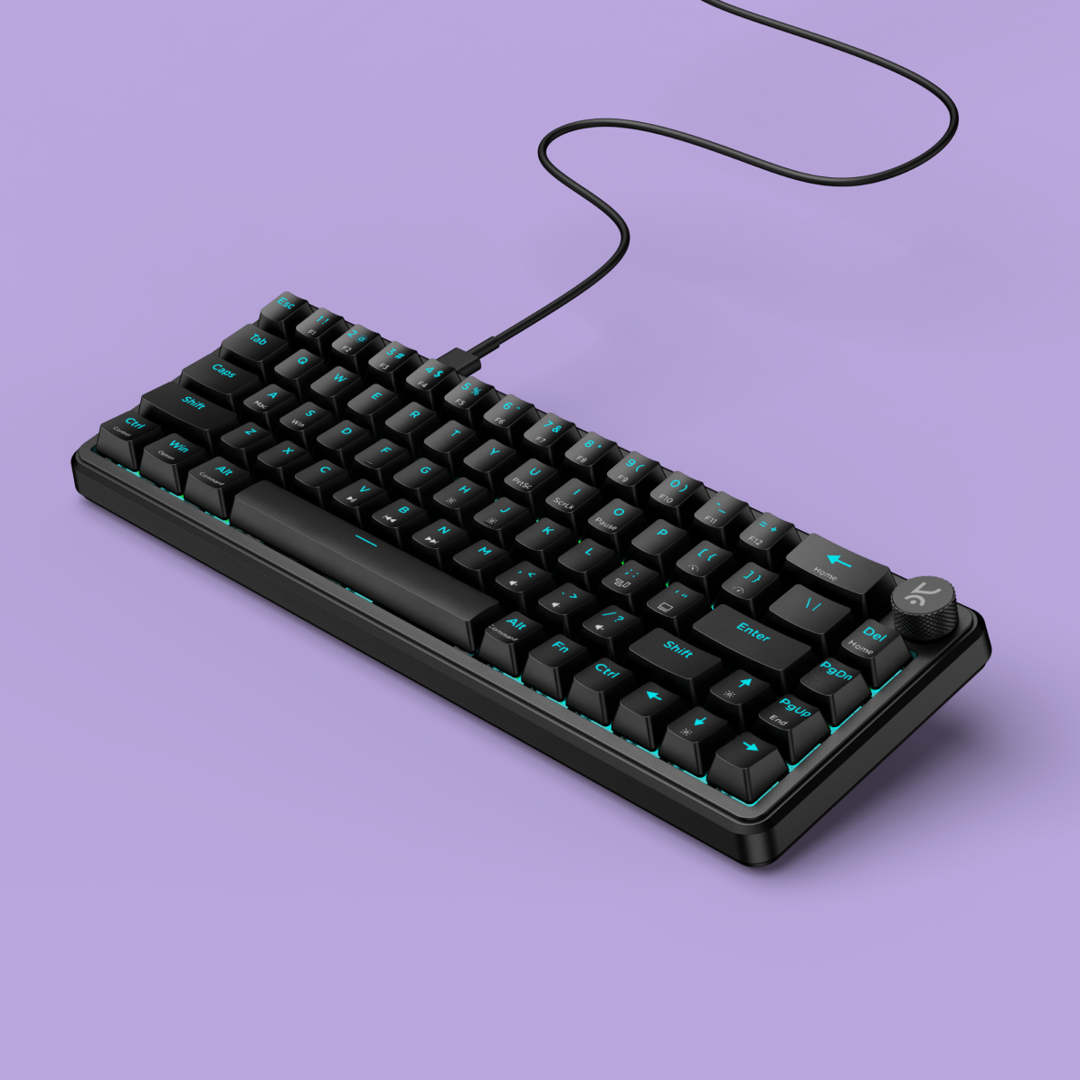 Hive65 All Black Wired Mechanical Gaming Keyboard