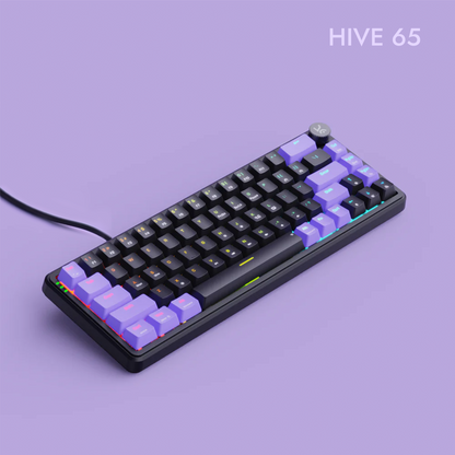 Hive65 Black Purple Wired Mechanical Gaming Keyboard