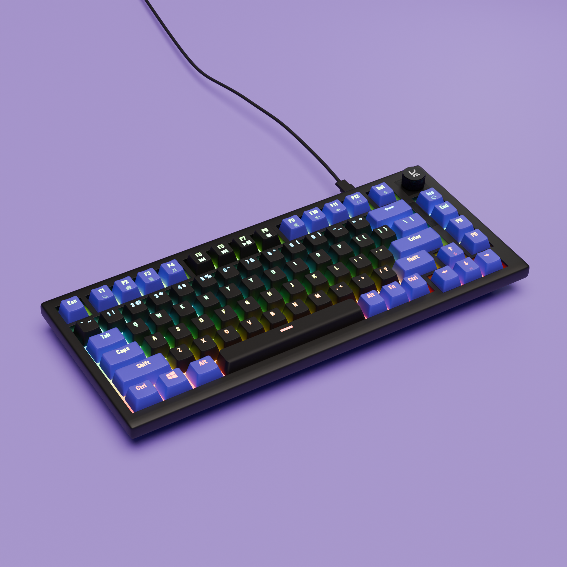 Hive Black - Purple Wired Gaming Keyboard Kreo