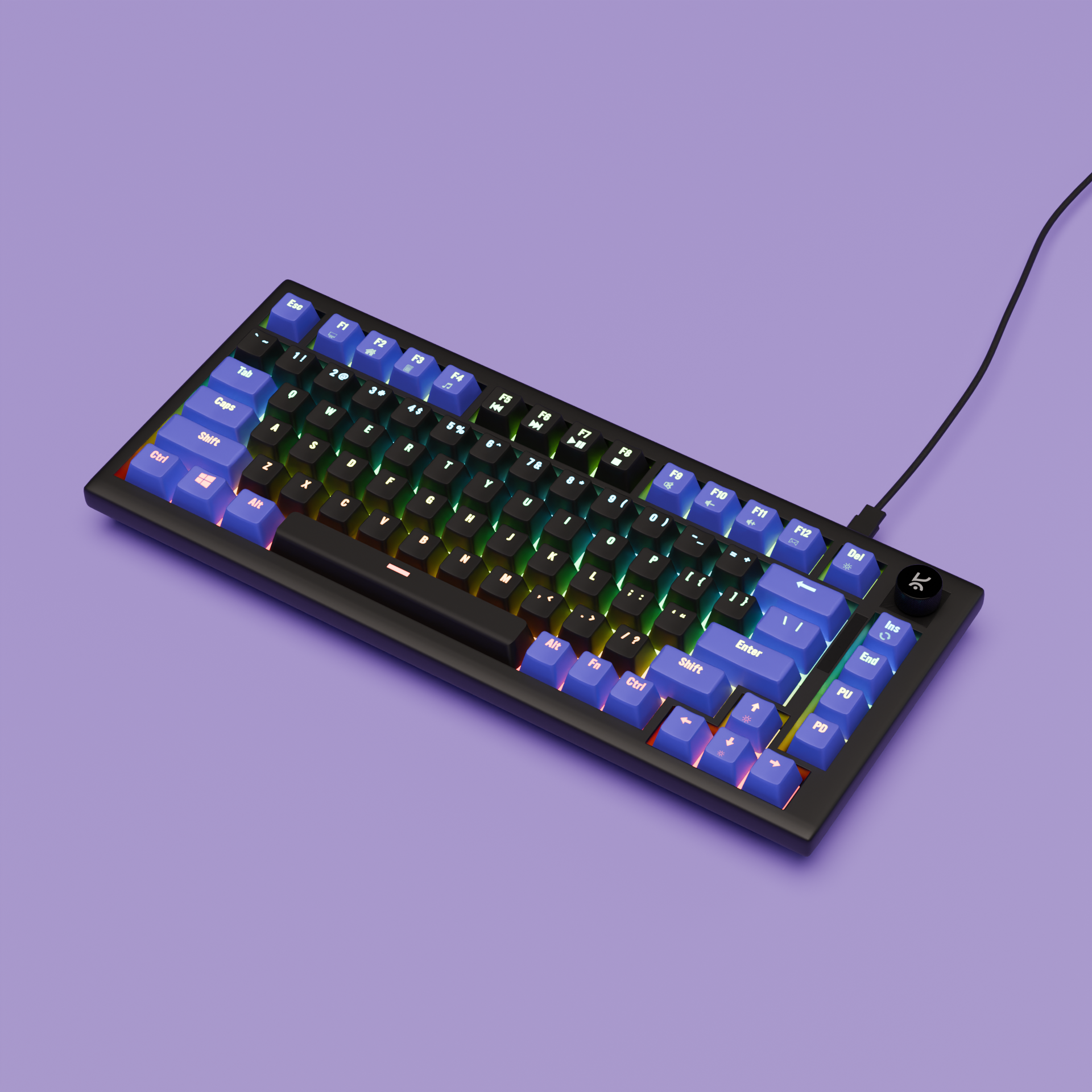 Hive Black - Purple Wired Gaming Keyboard Kreo