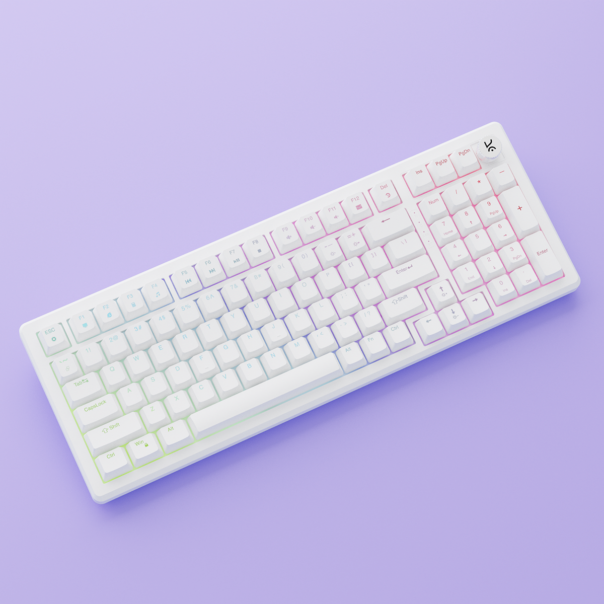 Hive Full-Size All White Wired Gaming Keyboard Kreo