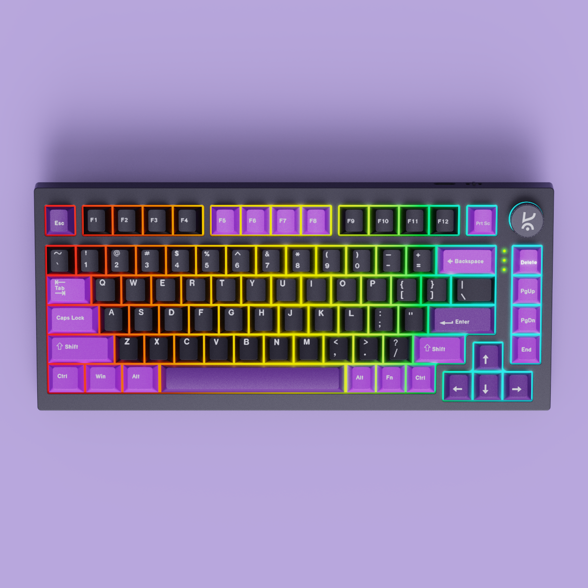 Swarm Black Purple Wireless Gaming Keyboard Kreo
