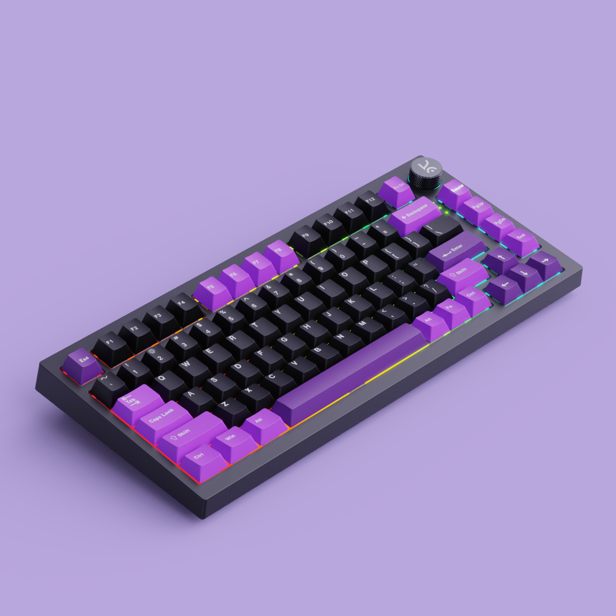 Swarm Black Purple Wireless Gaming Keyboard Kreo