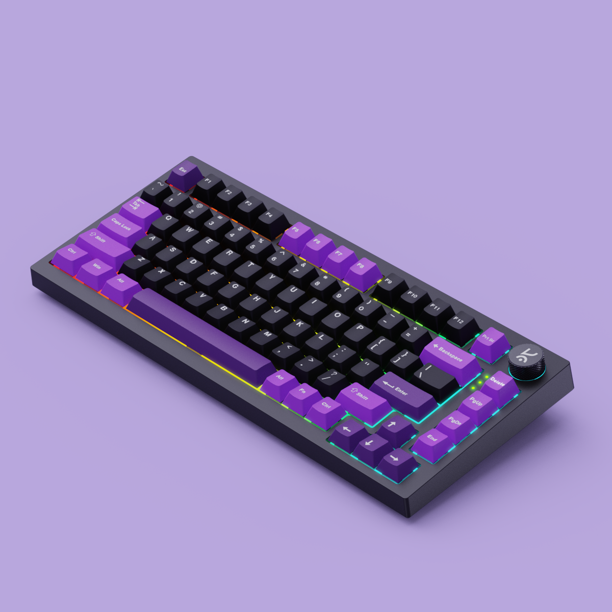 Swarm Black Purple Wireless Gaming Keyboard Kreo