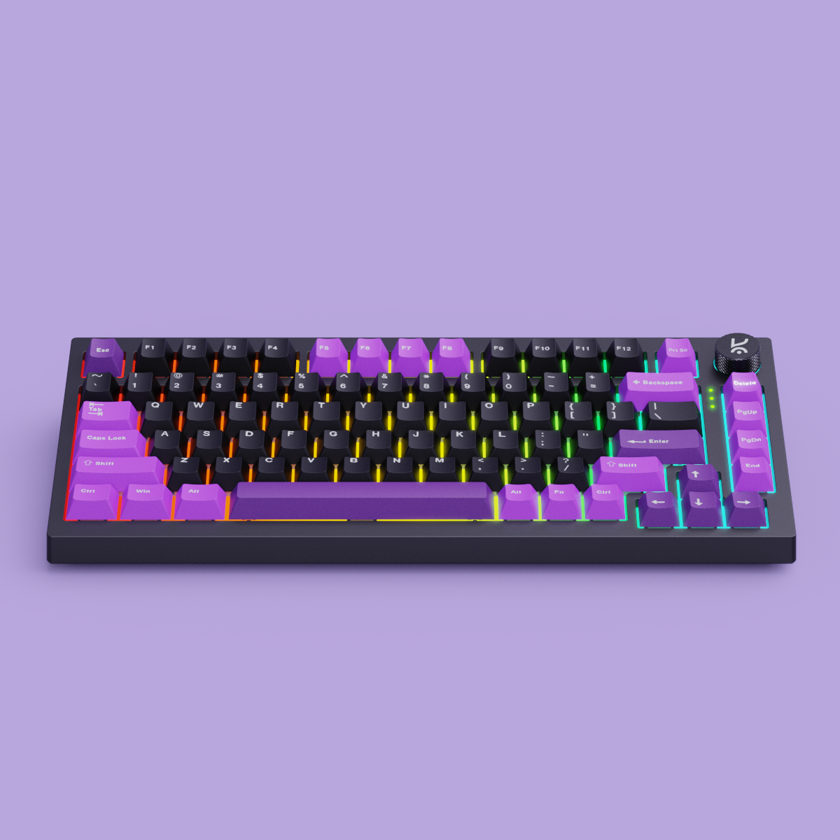 Swarm Black Purple Wireless Gaming Keyboard Kreo
