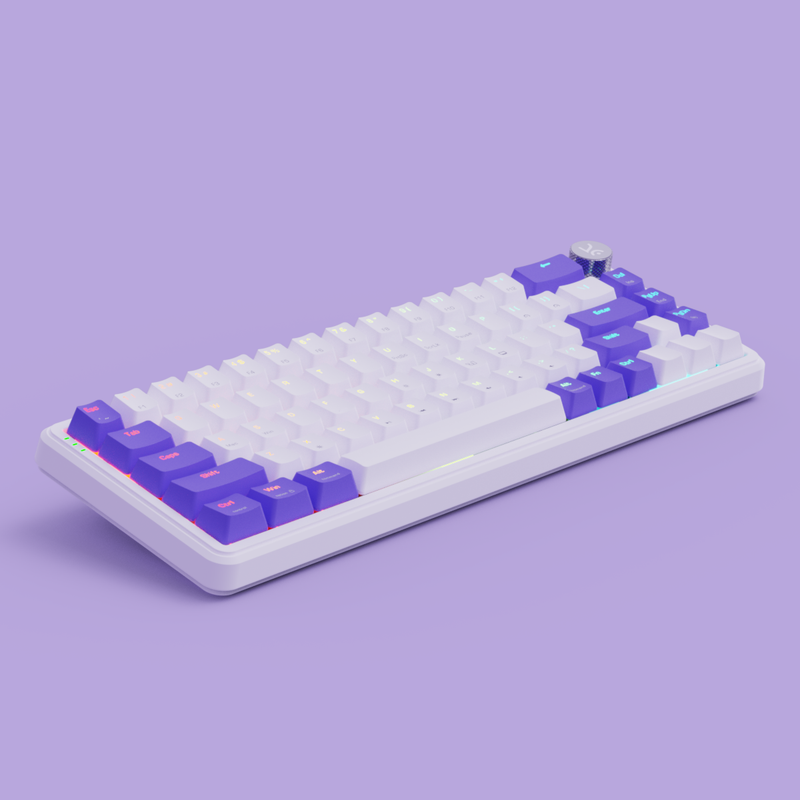 Hive65 White Purple Mechanical Gaming Keyboard Kreo