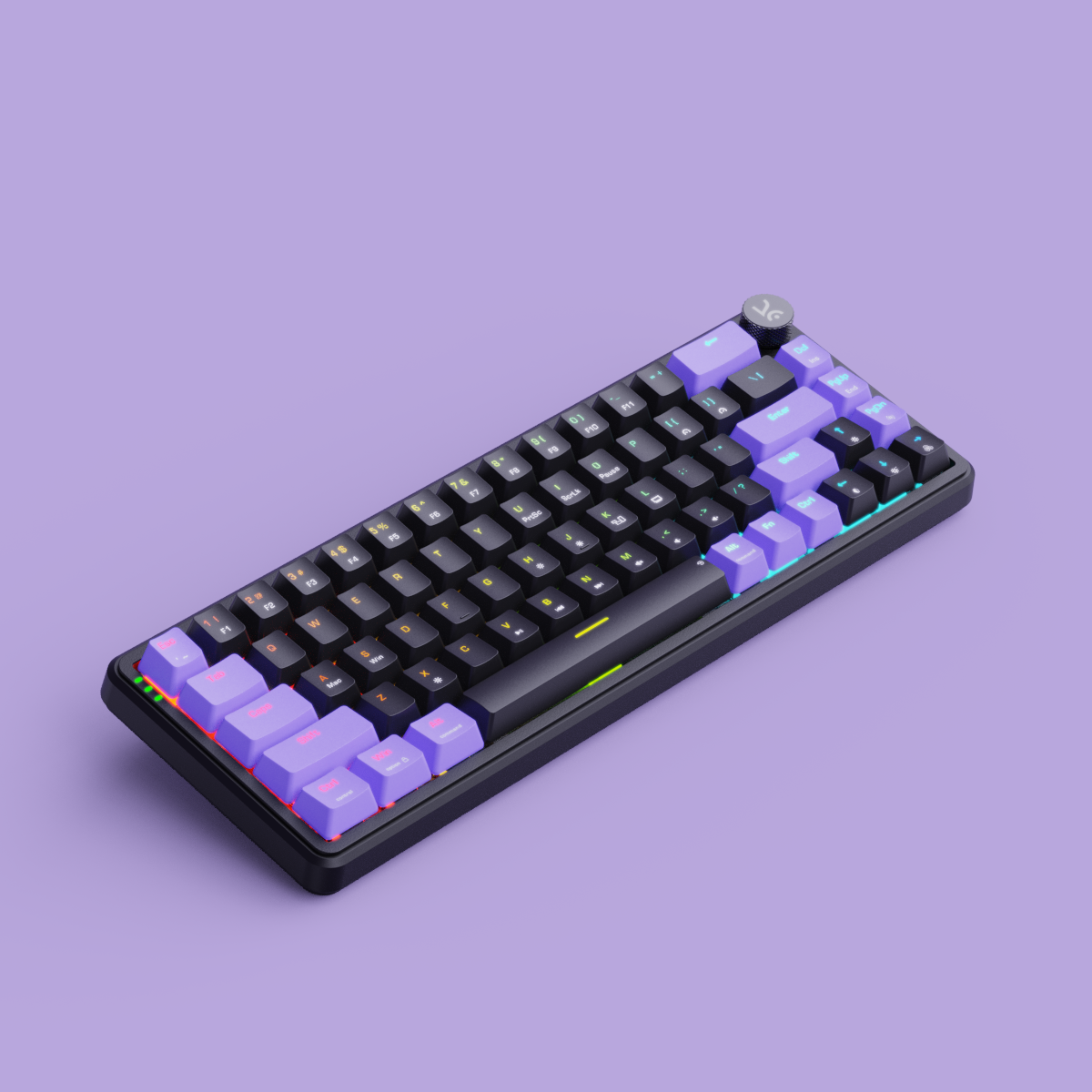 Hive65 Black Purple Mechanical Gaming Keyboard Kreo