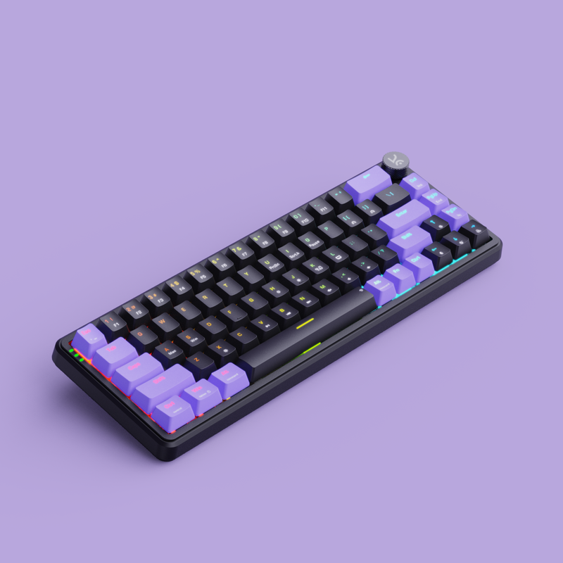 Hive65 Black Purple Mechanical Gaming Keyboard Kreo