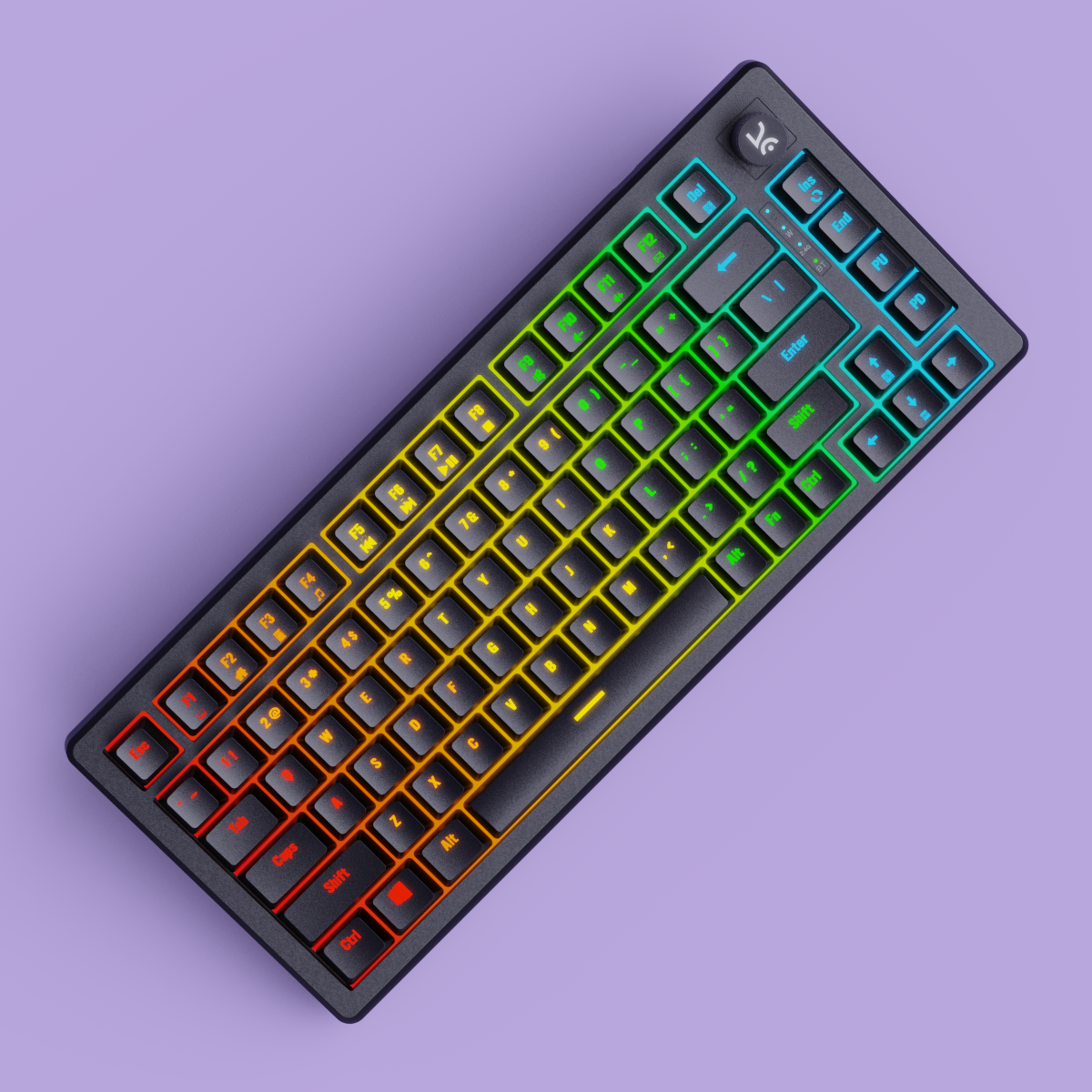 Hive75 All Black RGB Wired Gaming Keyboard Kreo