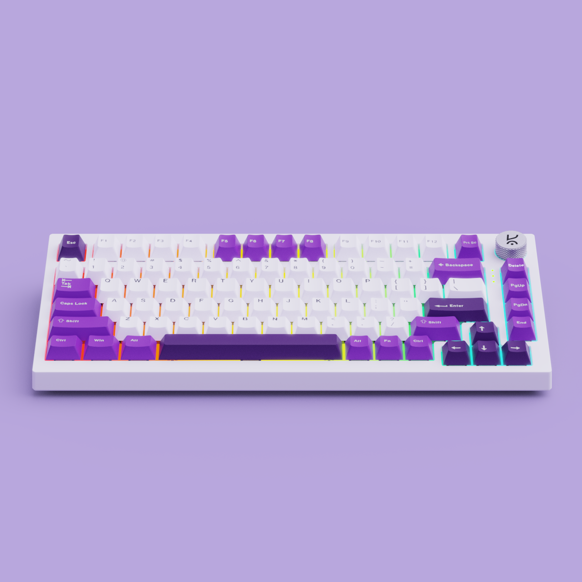 Swarm White Purple Wireless Gaming Keyboard Kreo