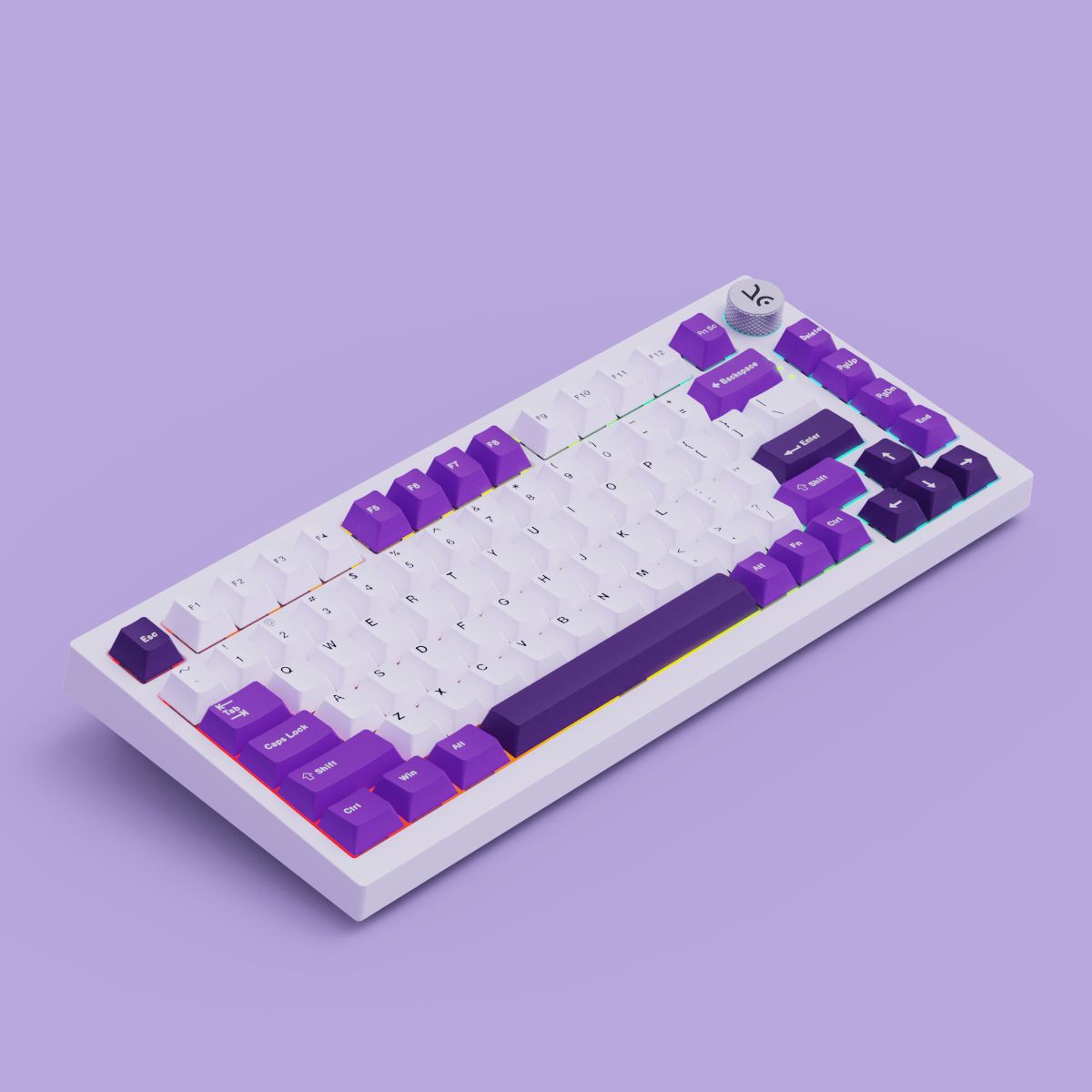 Swarm White Purple Wireless Gaming Keyboard Kreo