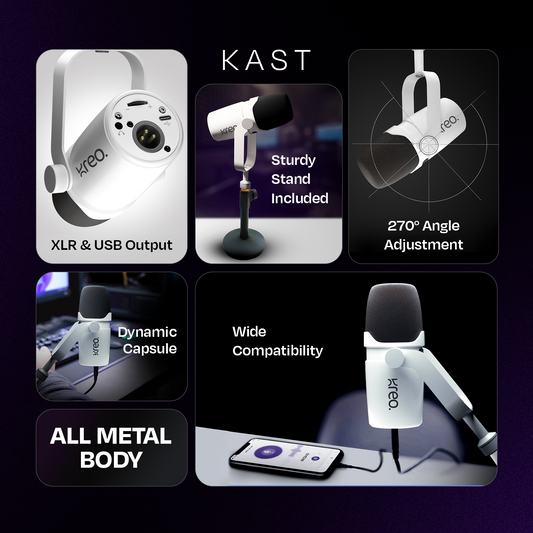 Kast White Dynamic Microphone Kreo