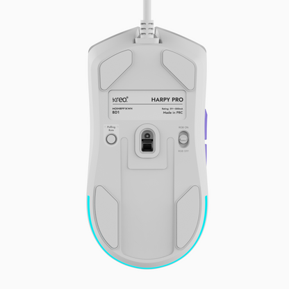 Harpy Pro White Ultralight Performance Wired Gaming Mouse