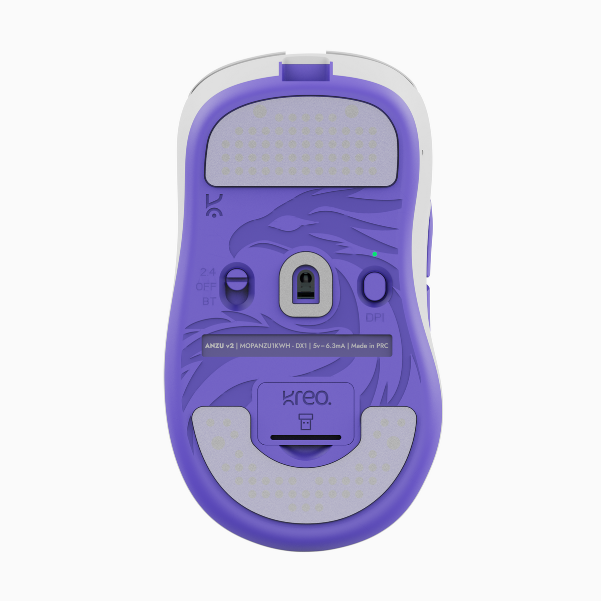 Anzu V2 White Ultralight Ergonomic Wireless Gaming Mouse