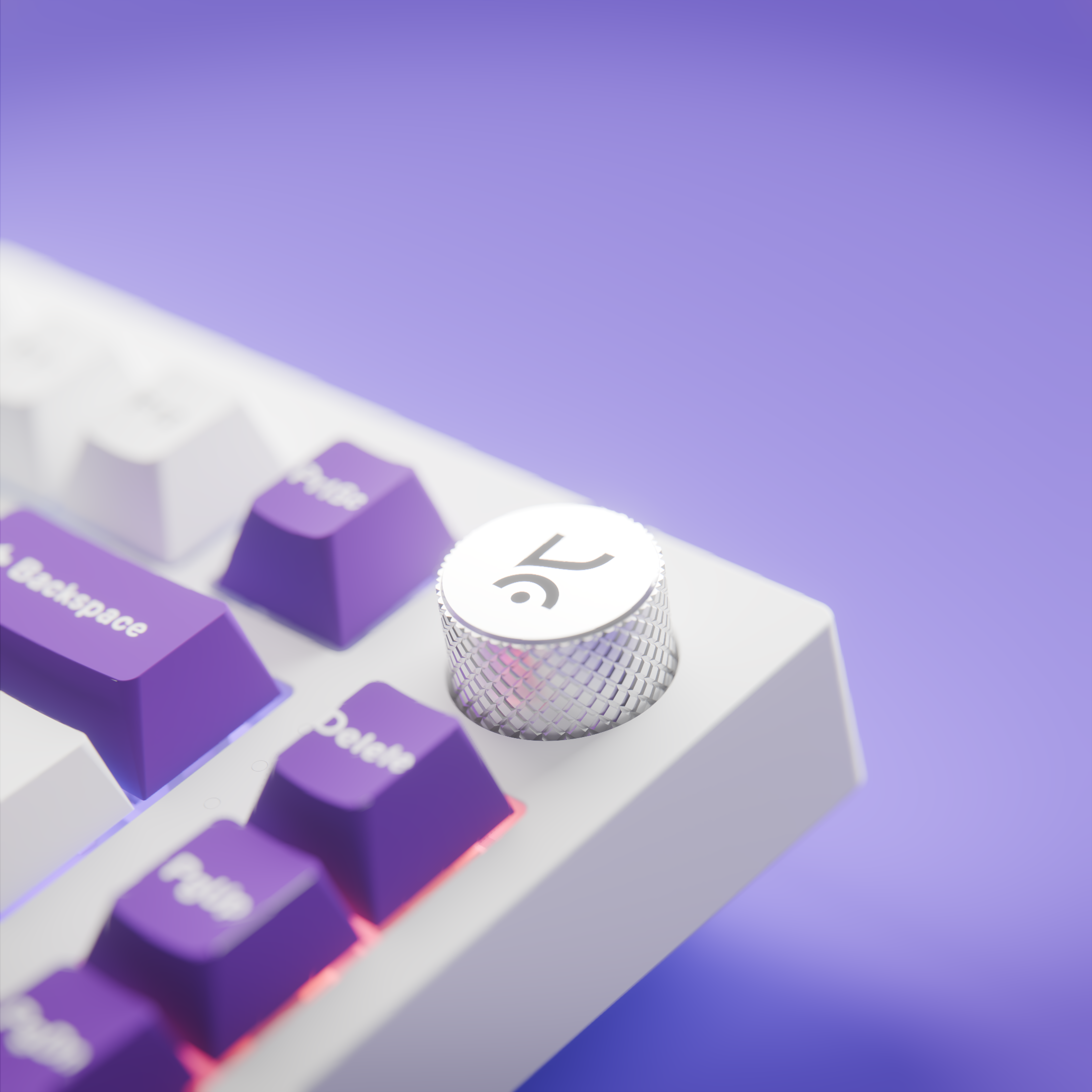 Swarm White Purple Wireless Gaming Keyboard Kreo