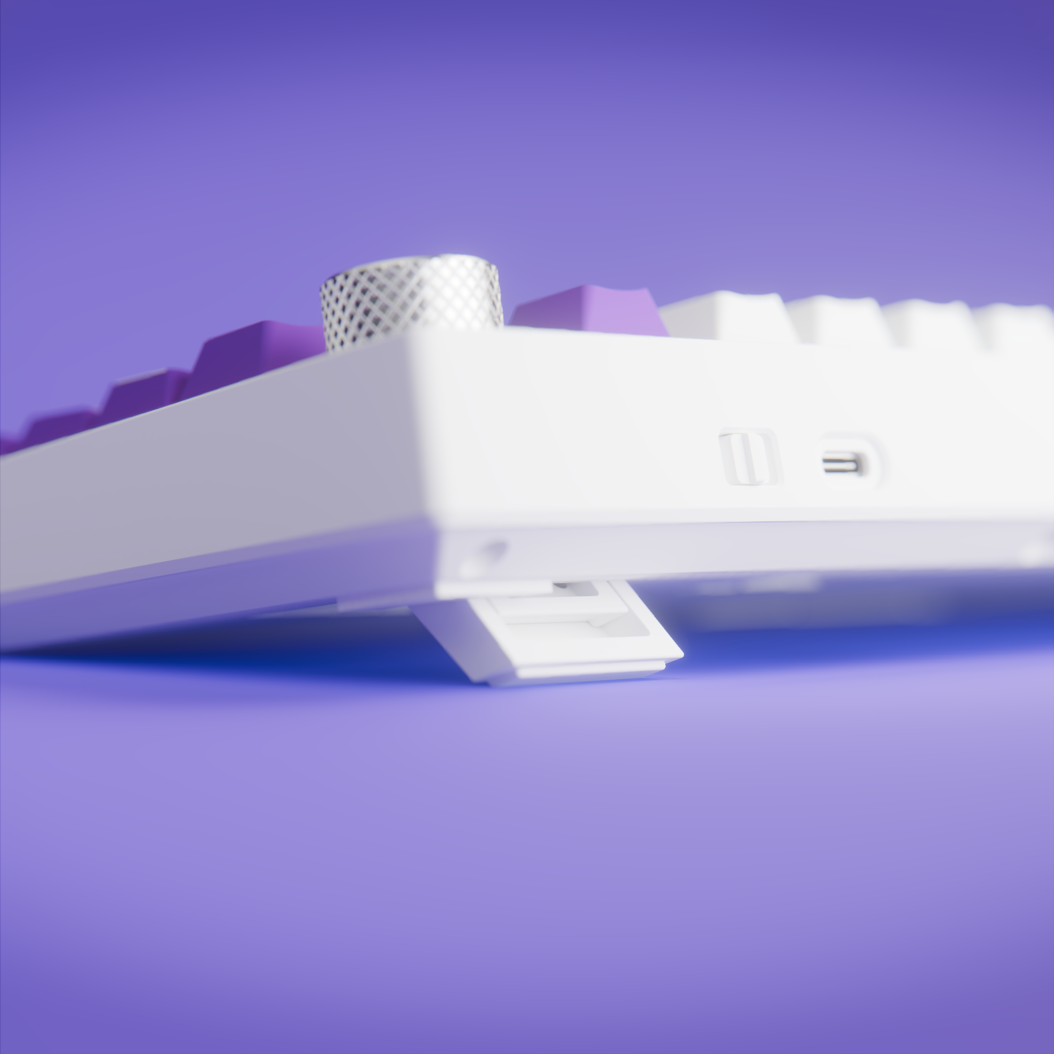 Swarm White Purple Wireless Gaming Keyboard Kreo