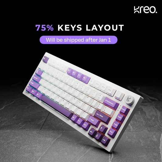 Swarm White Purple Wireless Gaming Keyboard Kreo