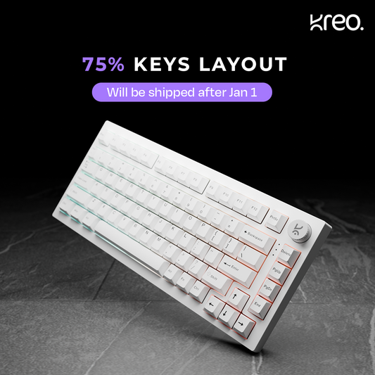 Swarm All White Wireless Gaming Keyboard Kreo