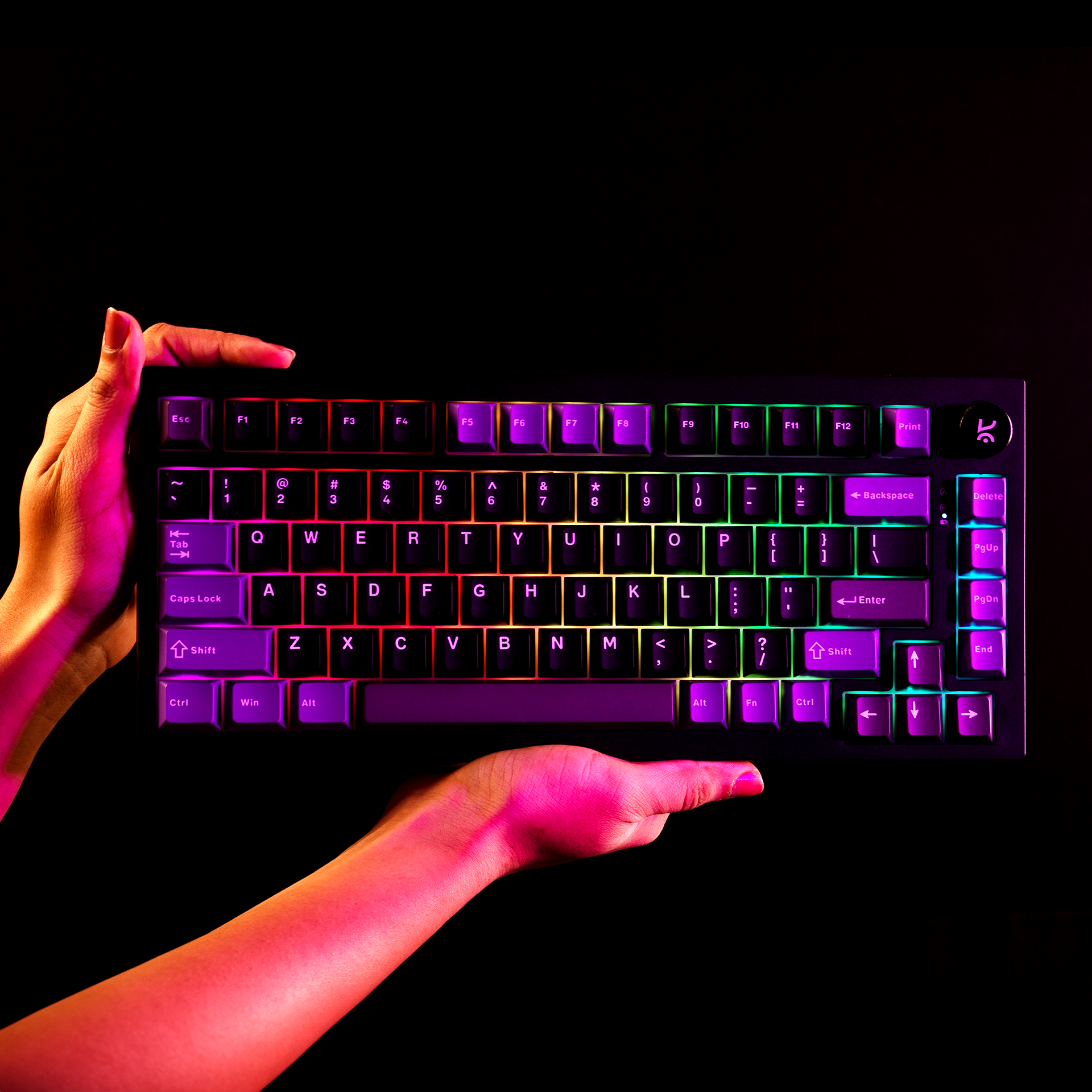 Swarm Black Purple Wireless Gaming Keyboard Kreo