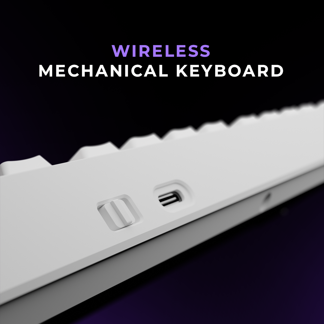 Swarm All White Wireless Gaming Keyboard Kreo