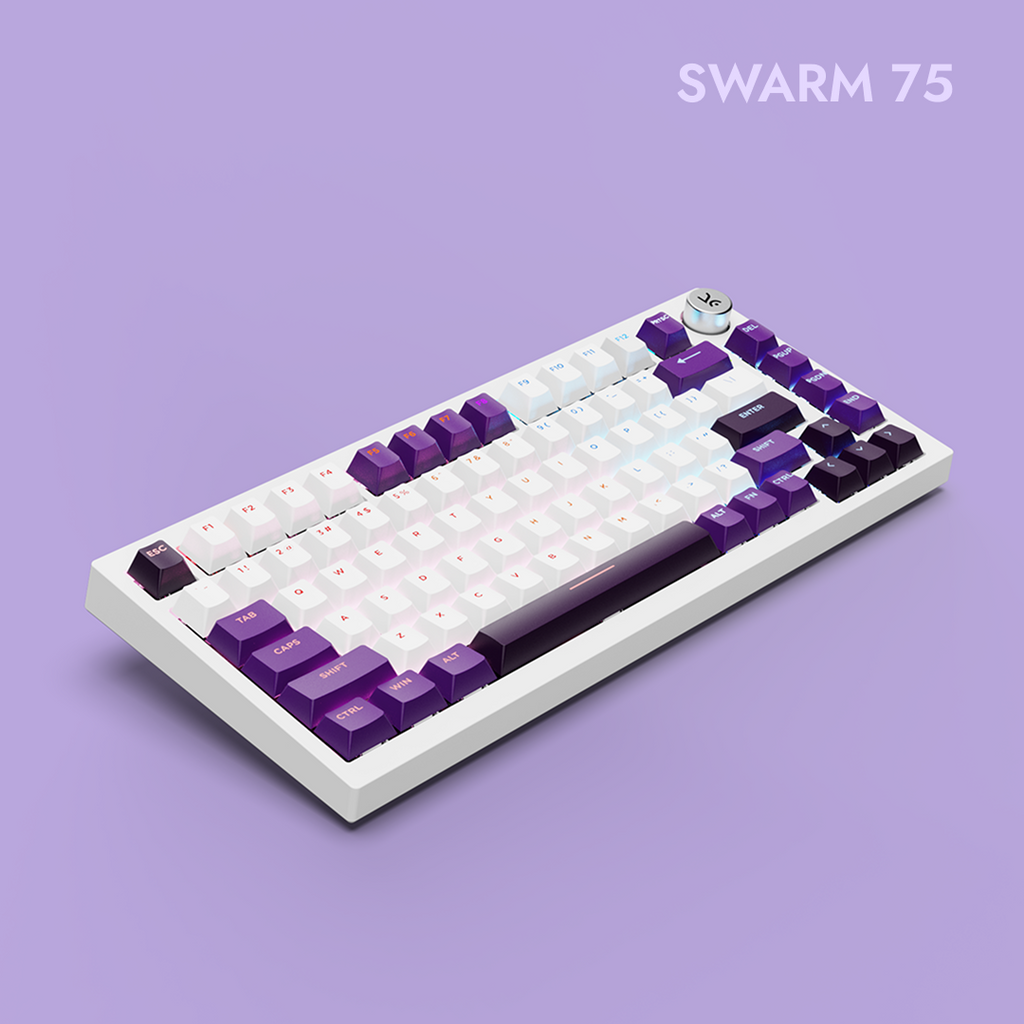 Swarm White Purple Wireless Gaming Keyboard