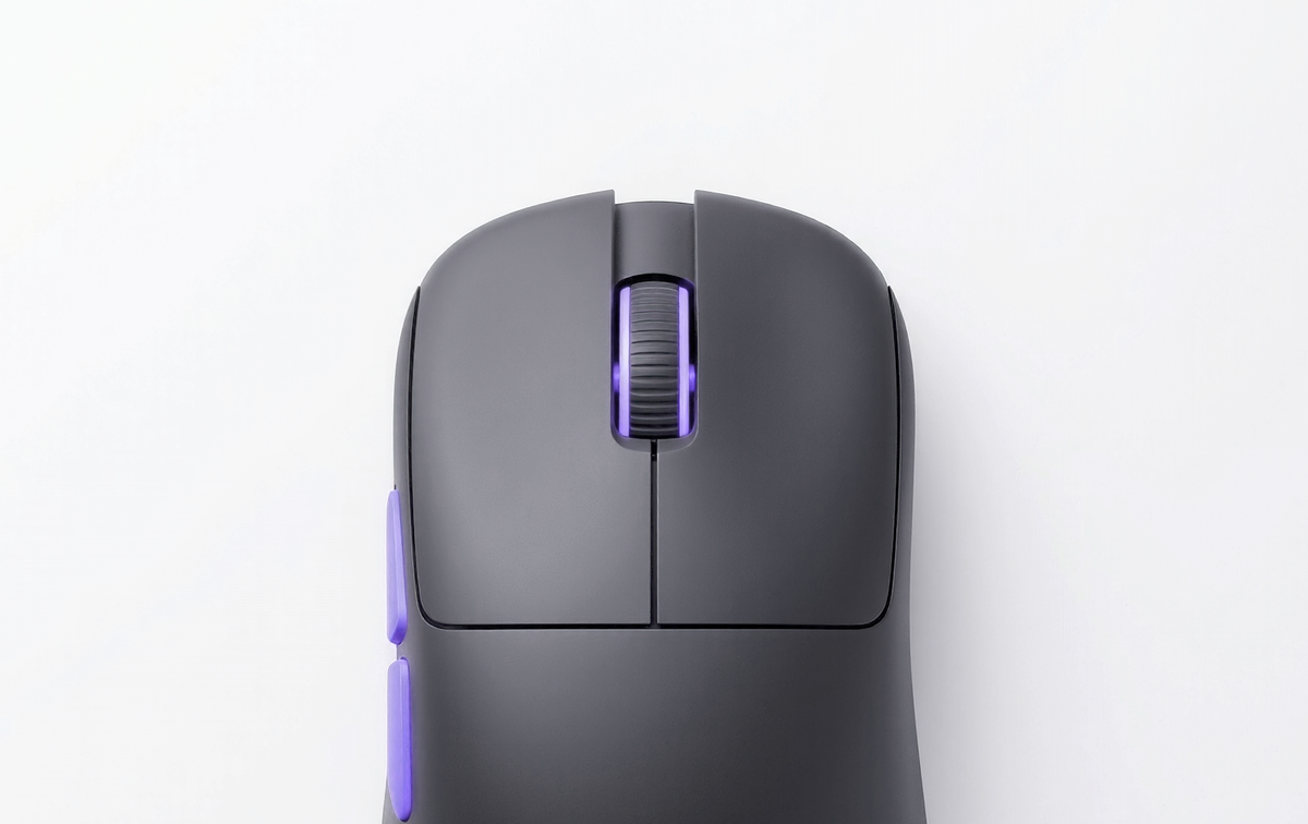 The Kreo Anzu V2 mouse, seen from above