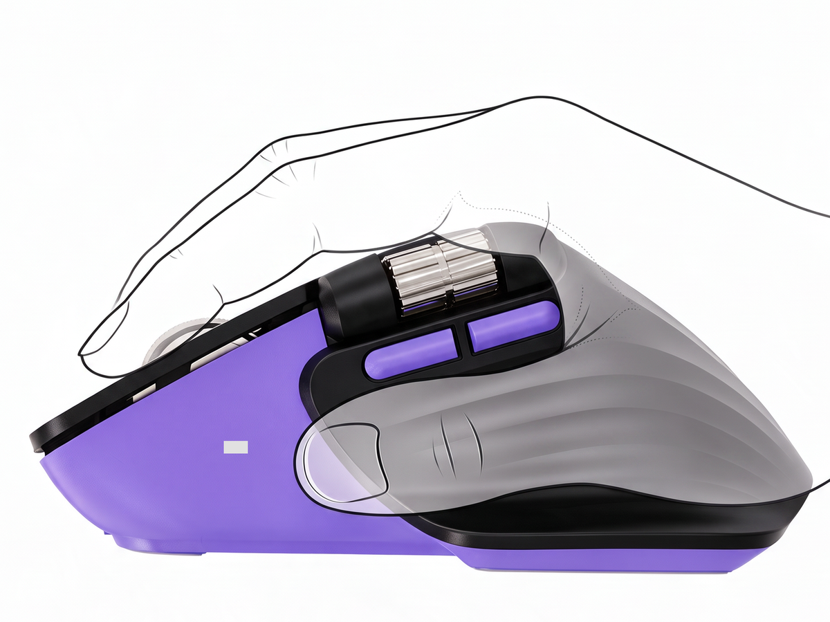 Palm grip on the Kreo Axis ergonomic mouse