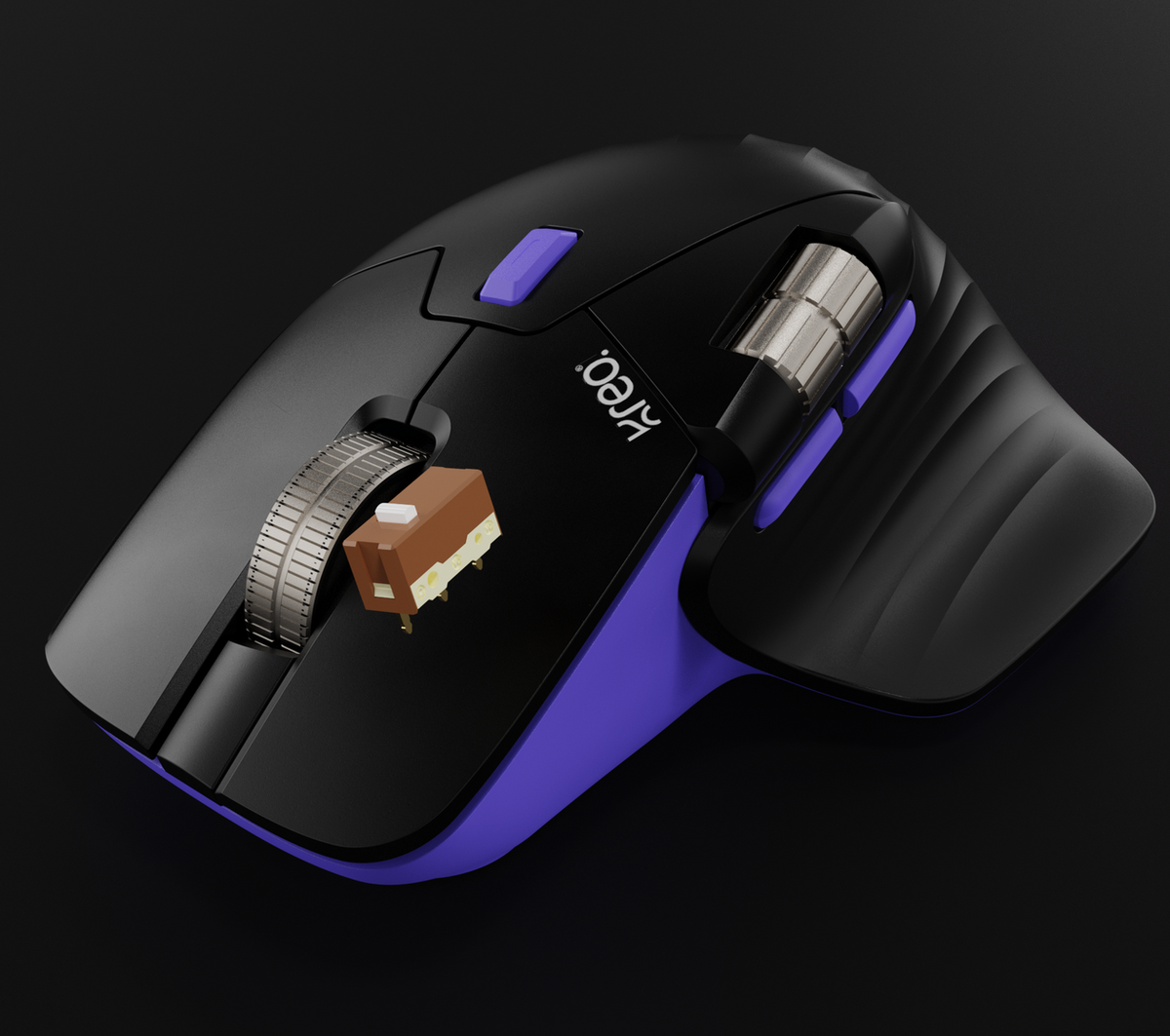 Cutaway of the Kreo Axis mouse showing its Huano silent switches
